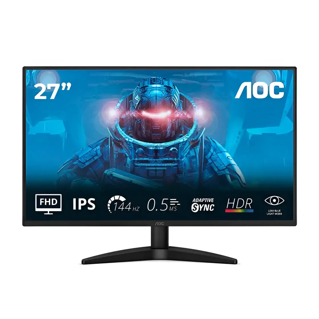 AOC 27B36X 27″ IPS 1920×1080@144Hz 0.5ms MPRT 300 nits 1500:1 sRGB 121% HDMI 1.4 DP tilt VESA 100×100 22W 3.11kg black