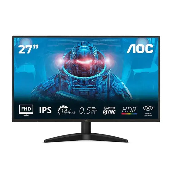 AOC 27B36X 27″ IPS 1920×1080@144Hz 0.5ms MPRT 300 nits 1500:1 sRGB 121% HDMI 1.4 DP tilt VESA 100×100 22W 3.11kg black