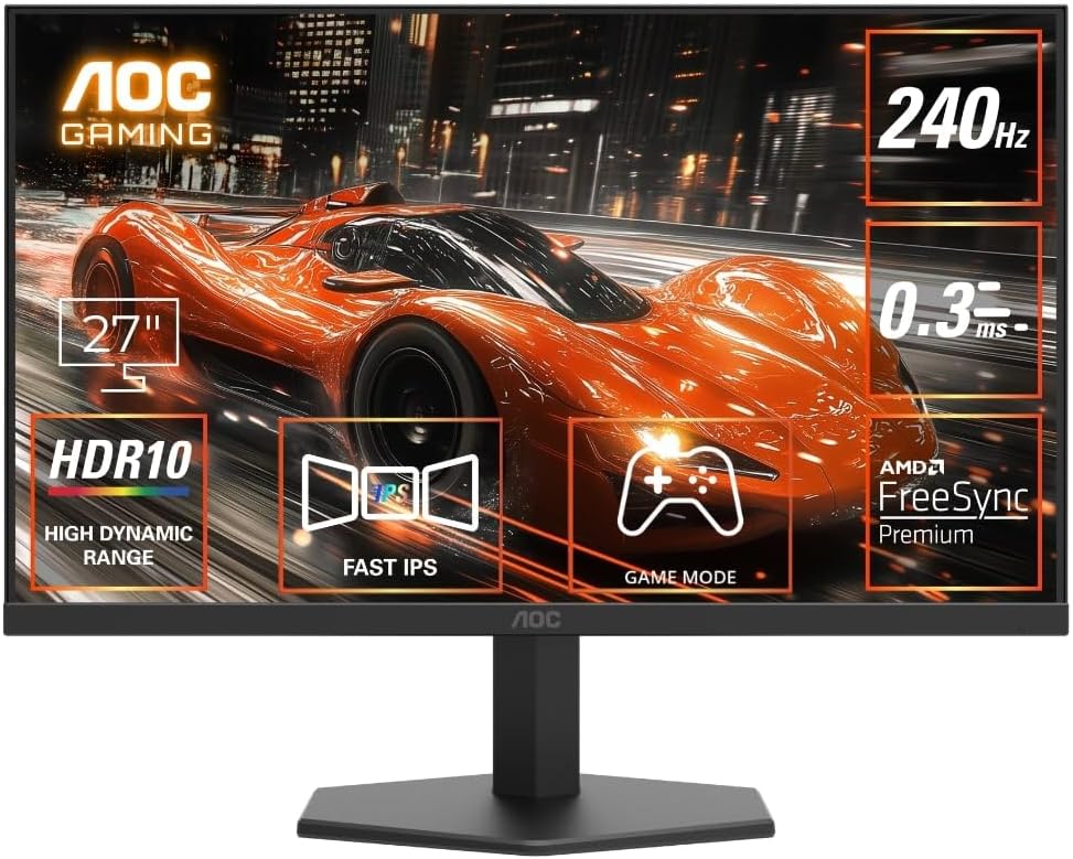 AOC 27G11ZE2 27’’ 240Hz Full HD 0.3ms HDR10 Adaptive Sync Fast IPS Gaming Monitor