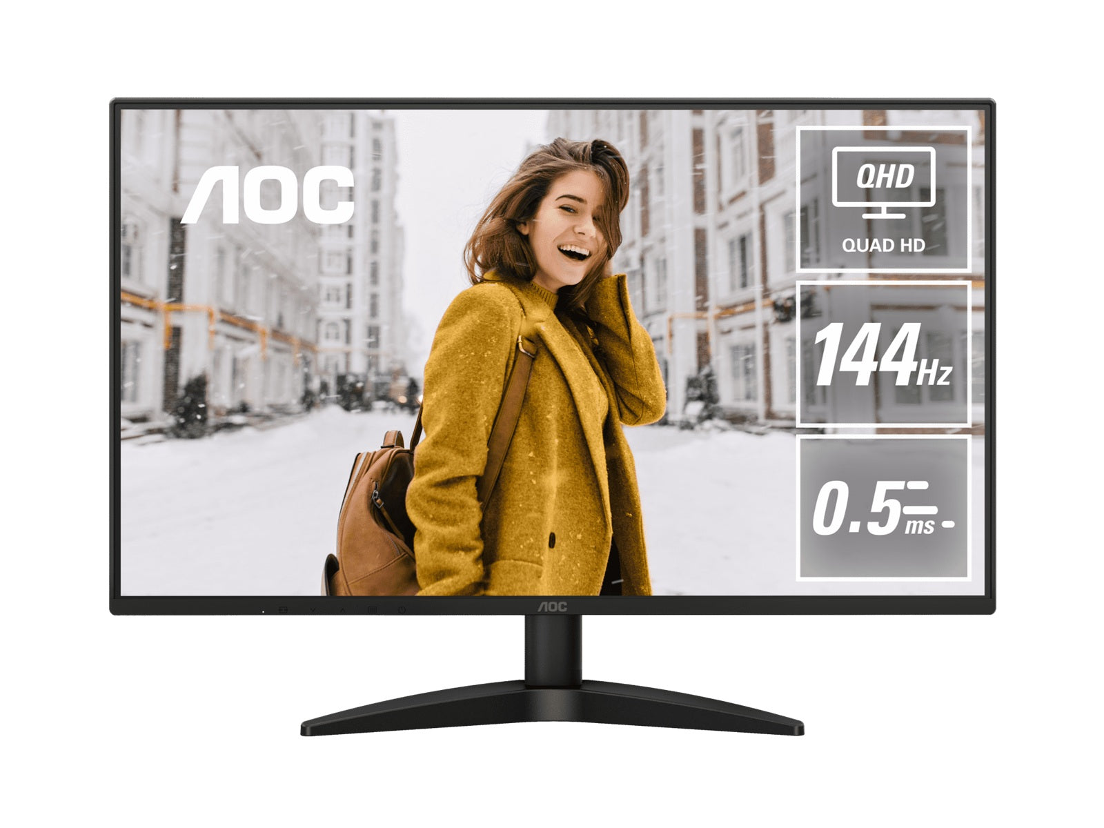 AOC Q27B36X,27’’ IPS,QHD 2560x1440@144Hz,0.5ms/4ms,300cd/m²,1500:1,HDMI 2.0 + DP 1.4,178°,VESA100