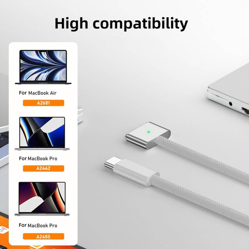 Apple Type C To Magsafe 3 Charging Cable for MacBook Air/Pro A2442 A2485 A2681