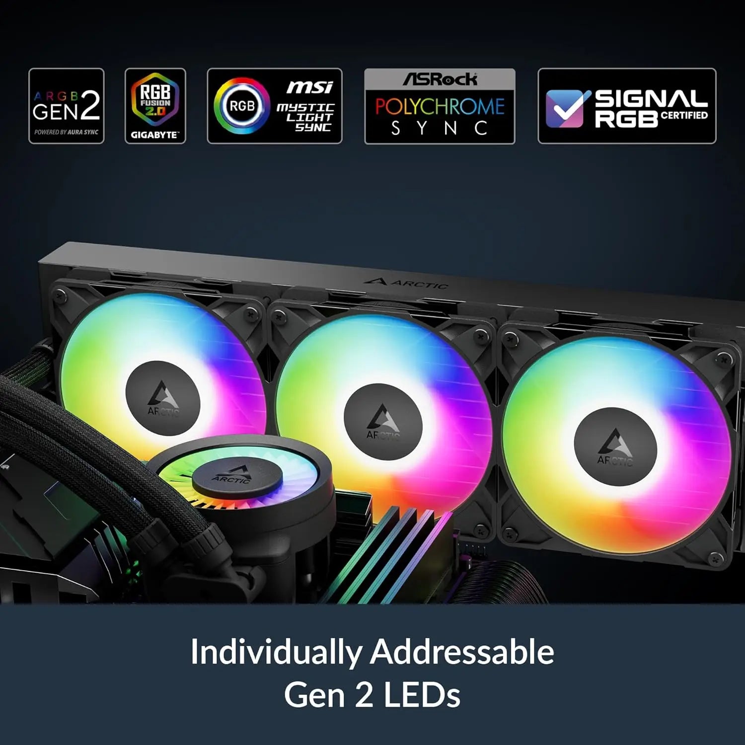Arctic Liquid Freezer III Pro 360 A-RGB - AIO CPU Cooler 3 x 120 mm Water Cooling 38 Radiator PWM Pump VRM Fan AMD