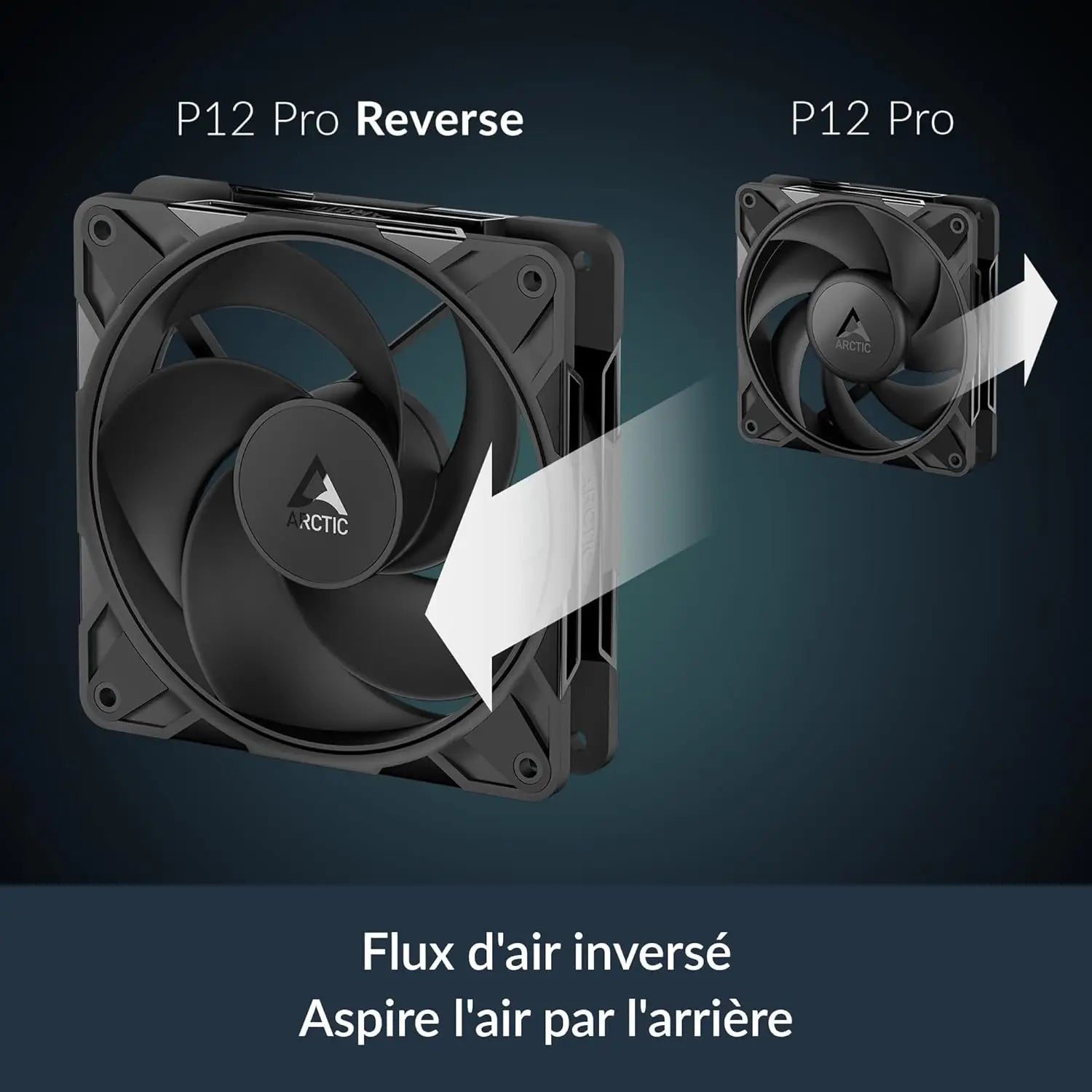 ARCTIC P12 Pro Reverse – 120 mm Premium Fan with Airflow PWM Y Cable Splitter 500-3000 RPM <5% hydrodynamic Bearing