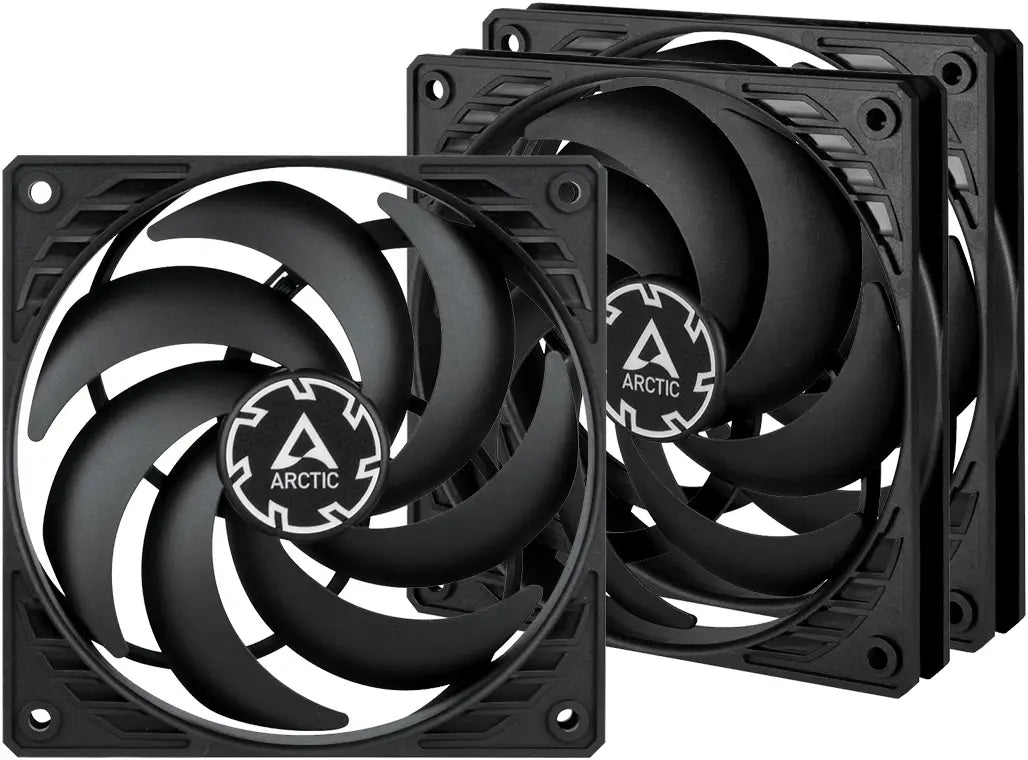 ARCTIC P12 Slim PWM PST Low-Profile 120mm Fan Black 3-Pack