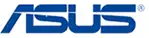 Asus logo in blue and white.