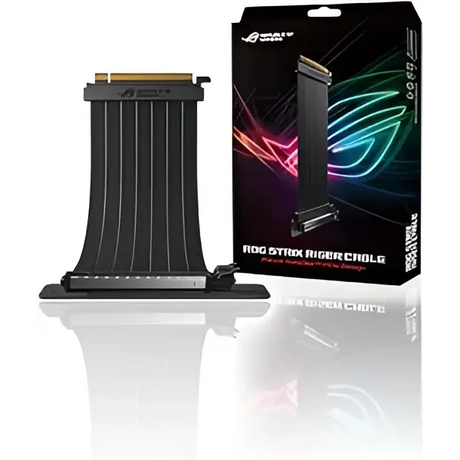 ASUS ROG Strix RS200 240 mm PCI-E x 16 Riser Cable with 90 degree adapter patent SafeSlot design EMI Shielding