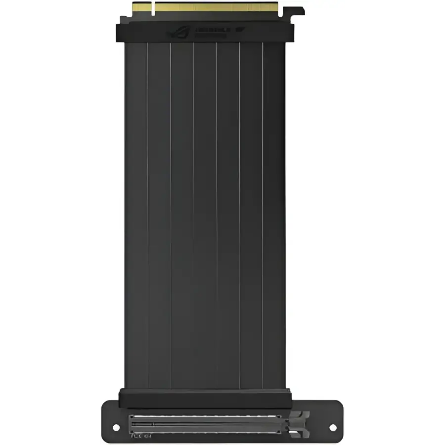 ASUS ROG Strix RS200 240 mm PCI-E x 16 Riser Cable with 90 degree adapter patent SafeSlot design EMI Shielding