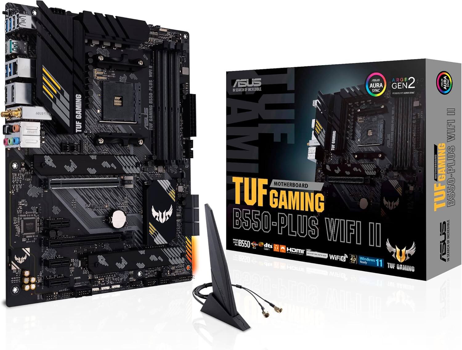 ASUS TUF Gaming B550-PLUS WiFi II AMD AM4 (3rd Gen Ryzen™) ATX Motherboard (PCIe 4.0 6 2.5Gb LAN BIOS Flashback USB 3.2