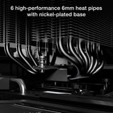 be quiet! Pure Rock Pro 3 Black CPU Air Cooler | 6 High Performance 6mm Heat Pipes with HDT Technology | 120mm Quiet