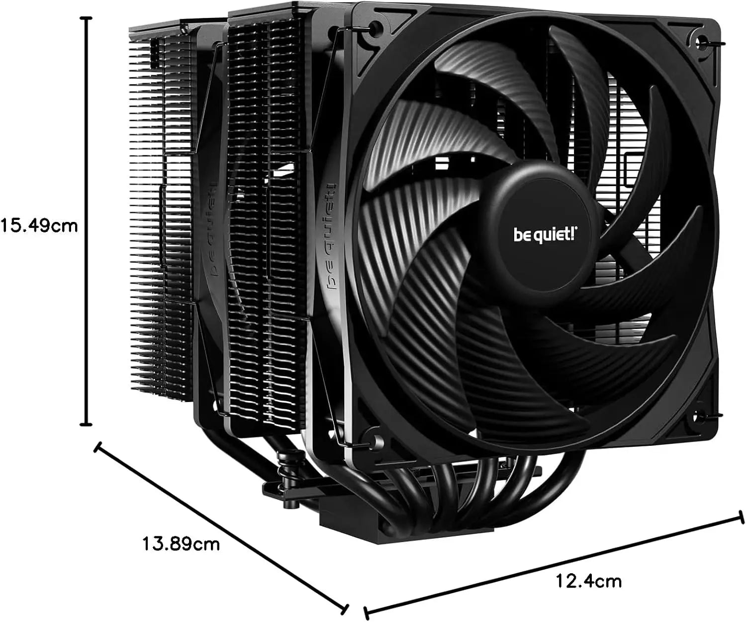 be quiet! Pure Rock Pro 3 Black CPU Air Cooler | 6 High Performance 6mm Heat Pipes with HDT Technology | 120mm Quiet