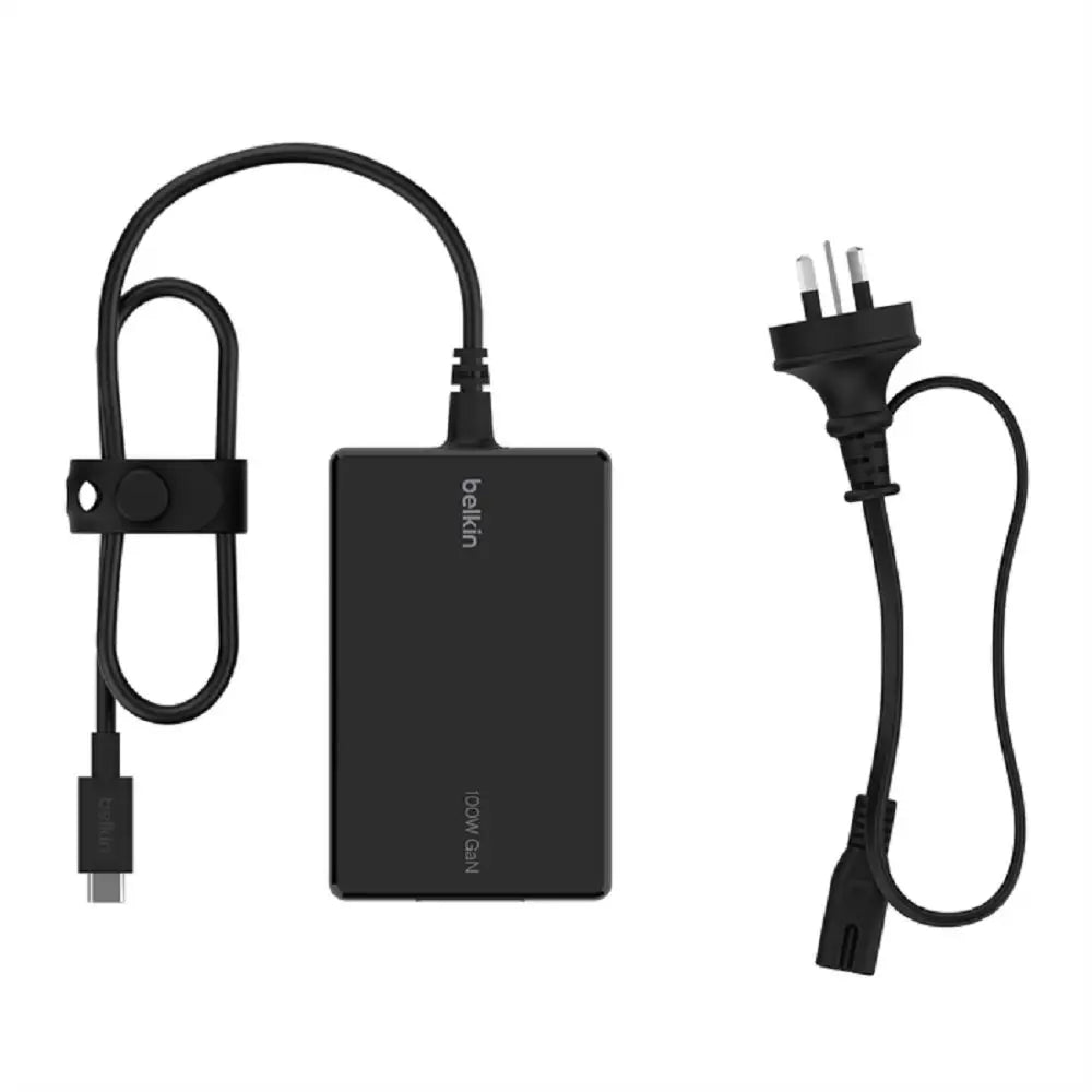 Belkin Connect USB-C Core 100W GaN Power Adapter + Cable (1.5M) - Black (INC016auBK) Compact Laptop Charger CEW $2500 2