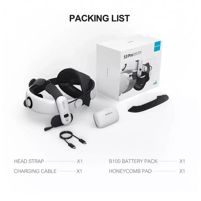 BOBOVR S3 Pro Super Strap – Headband with battery for Meta Quest 3