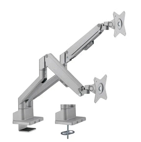 Brateck Dual Monitor Thin Gas Spring Arm Fit Most 17’’-32’’ Monitors Up to 9kg per screen VESA 75x75/100x100 Matte