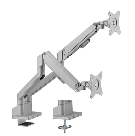 Brateck Dual Monitor Thin Gas Spring Arm Fit Most 17’’-32’’ Monitors Up to 9kg per screen VESA 75x75/100x100 Matte