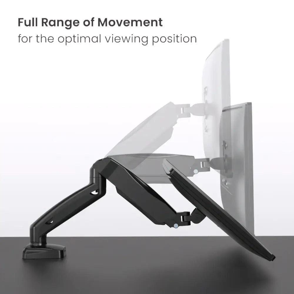 Brateck Economy Single Screen Spring-Assisted Monitor Arm Fit Most 17’’-32’’ Up to 9 kg VESA 75x75/100x100 Matte Black