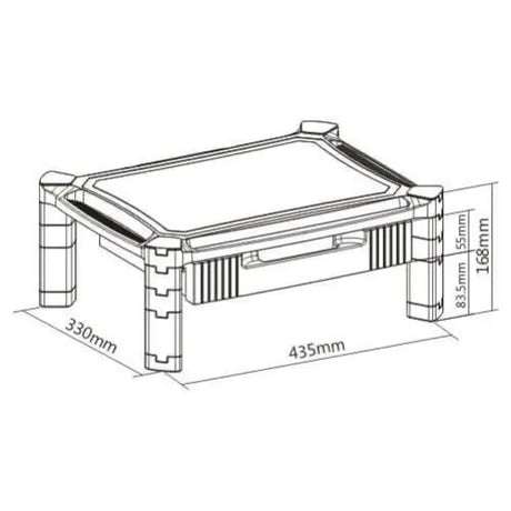 Brateck Height-Adjustable Modular Multi Purpose Smart Stand XL with Drawer (435x330x168mm) for most 13’’-32’’ Weight