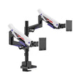 Brateck LDT95-C024UCP Atlas Neo Gaming Pole-Mounted Dual Monitor Arm with USB-A & USB-C Ports For most 24’’~57’’