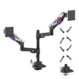 Brateck LDT95-C024UCP Atlas Neo Gaming Pole-Mounted Dual Monitor Arm with USB-A & USB-C Ports For most 24’’~57’’