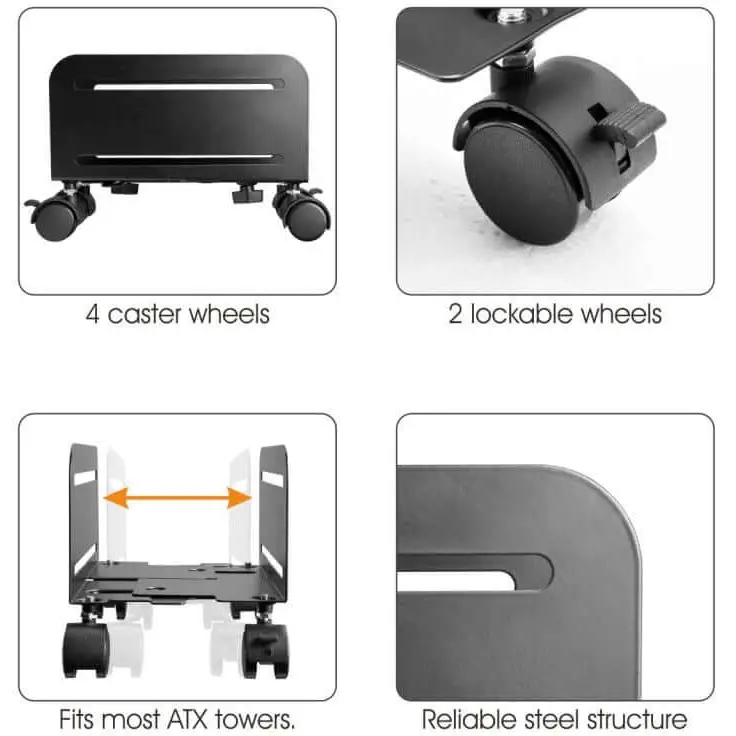 Brateck Mobile ATX Case Stand For most cases up to 10kg 119-209mm