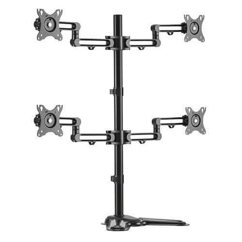 Brateck Quad Free Standing Monitor Premium Articulating Aluminum Monitor Stand Fit Most 17"-32" Monitors Up to 8kg per screen VESA 75x75/100x100(LS)