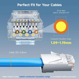 Cable Matters 100-Pack Cat 6A Shielded Pass Through RJ45 Connectors 50µ Gold Plated Max. Wire OD 1.19mm (Cat6A