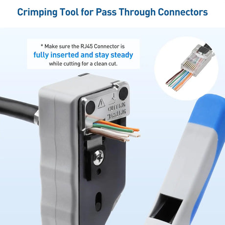 Cable Matters All-In-One Modular Ethernet Crimping Tool Cat 8 (Cat5 Cat6 Cat7 Cat8 Tool) for Shielded Pass-Through