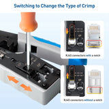 Cable Matters All-In-One Modular Ethernet Crimping Tool Cat 8 (Cat5 Cat6 Cat7 Cat8 Tool) for Shielded Pass-Through