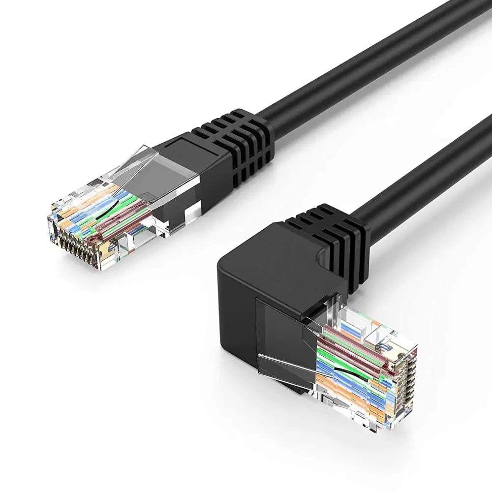 CableCreation CAT6 Ethernet Patch Cable RJ45 LAN Gigabit Network Cord 90 Degree Downward Angled,Bandwidth up to 250MHz
