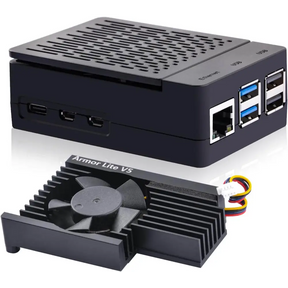 Case for Raspberry Pi 5 with Armor Lite V5 Adjustable Speed Enclosure