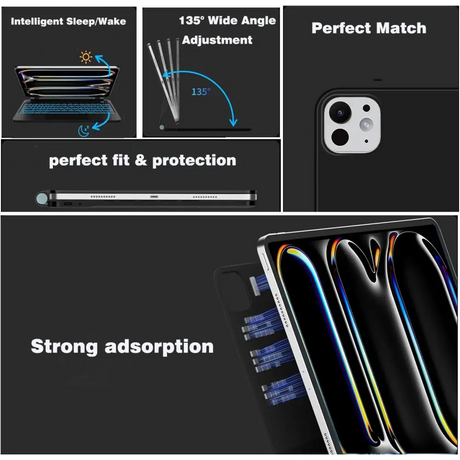 Case with Keyboard for iPad Pro 11 inch (M4) 2024,iPad 11(5th Gen) Easy-Set Magnetic Stand,Multi-Touch Trackpad 7