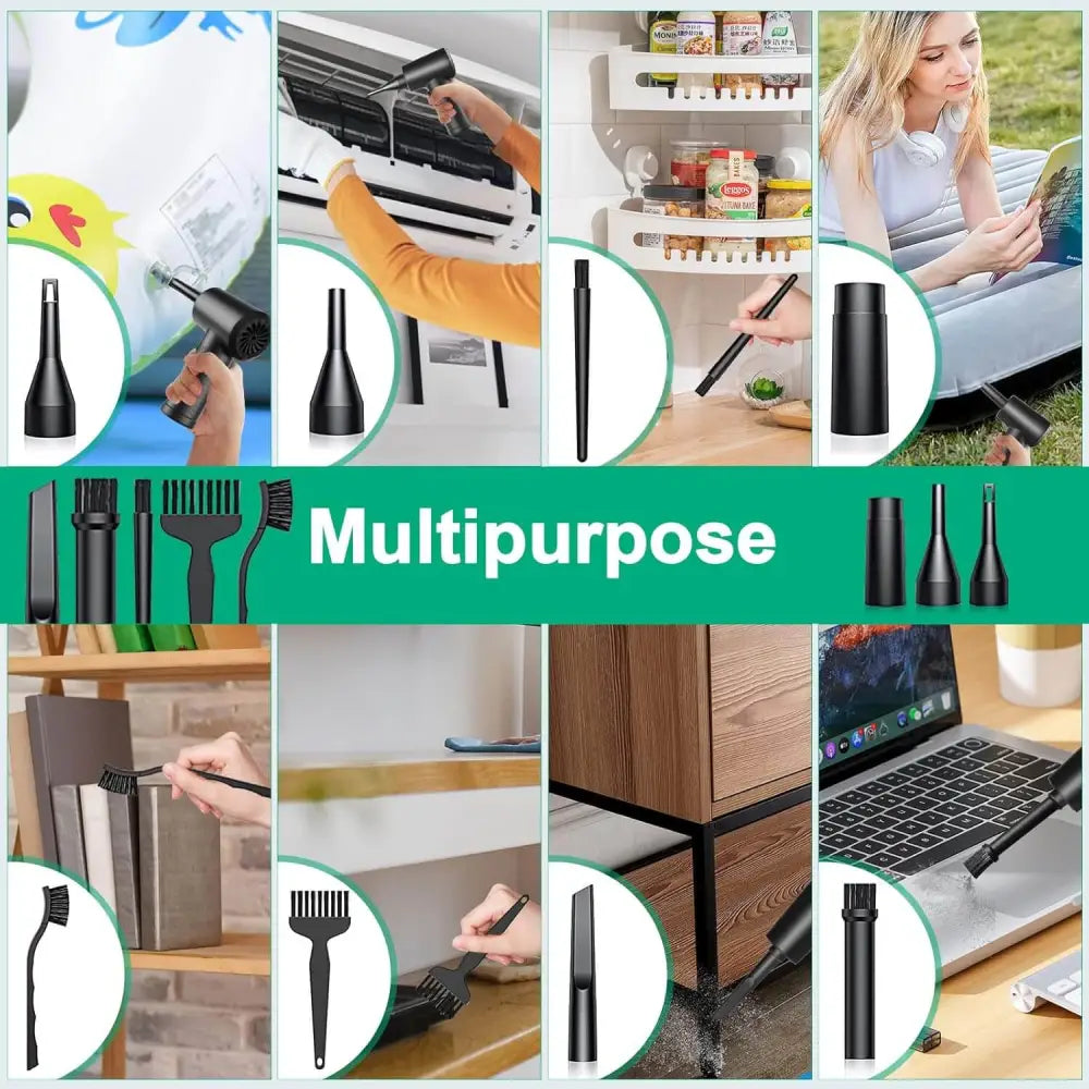 Compressed Air Duster Powerful 140000RPM Cordless Portable Rechargeable Blower Reusable No Canned Dusters 3-Gear