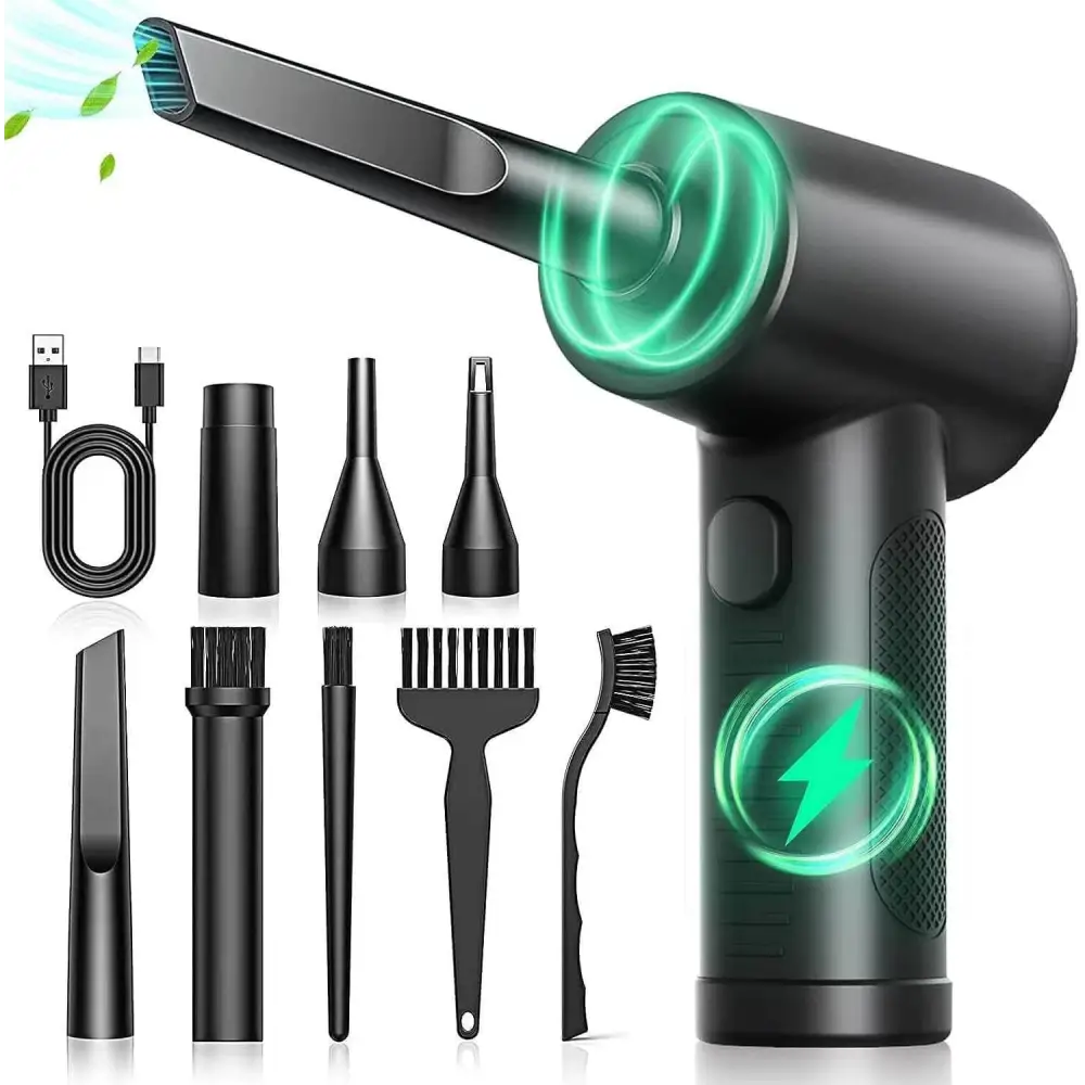 Compressed Air Duster Powerful 140000RPM Cordless Portable Rechargeable Blower Reusable No Canned Dusters 3-Gear