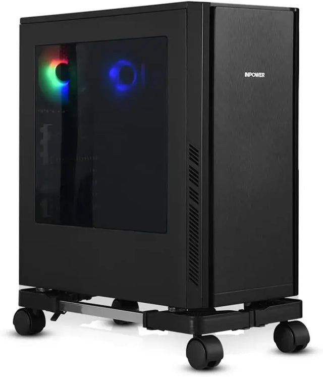Computer Tower Stand Adjustable Mobile CPU with Rolling Caster Wheels Premium PC Holder for Floor Carpet Gaming Case