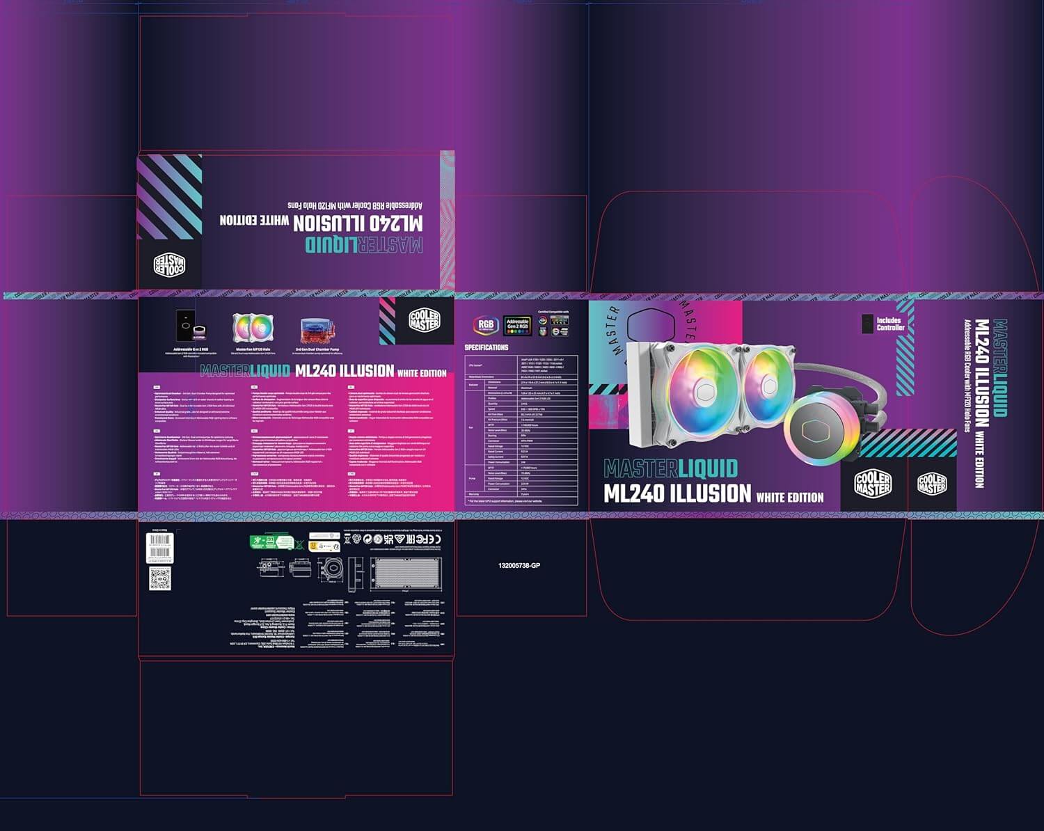 Cooler Master MasterLiquid ML240 Illusion Fan White Edition 240 mm CPU cooler