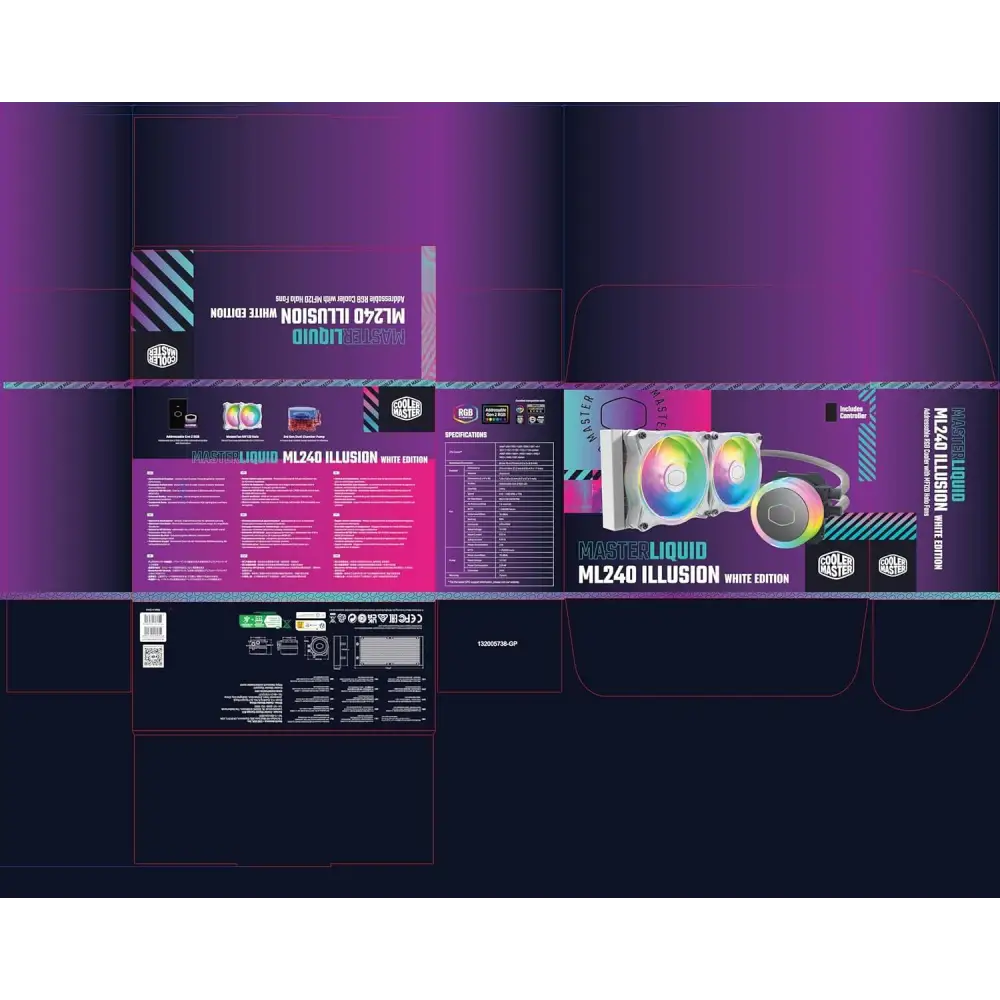 Cooler Master MasterLiquid ML240 Illusion Fan White Edition 240 mm CPU cooler