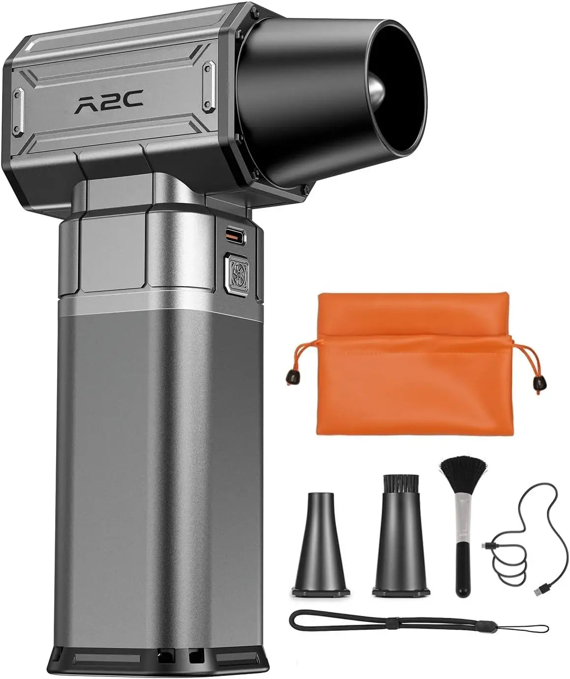 Cordless Mini Air Blower - Upgraded 40mm Motor 450g Powerful Airflow Compressed Electric Duster Rechargeable & 4-Gear