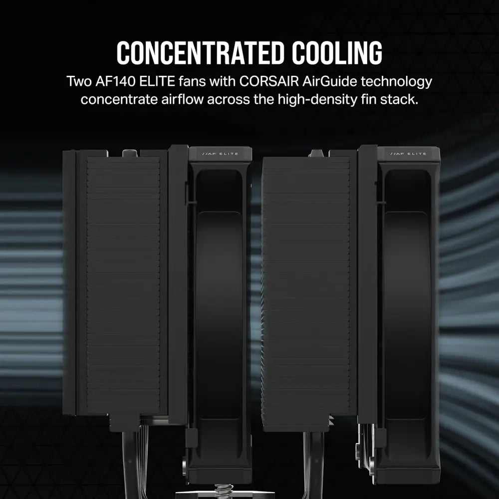 CORSAIR A115 High-Performance Tower CPU Cooler — Cools up to 270W TDP - Slide-and-Lock Fan Mount - Two Corsair AF140