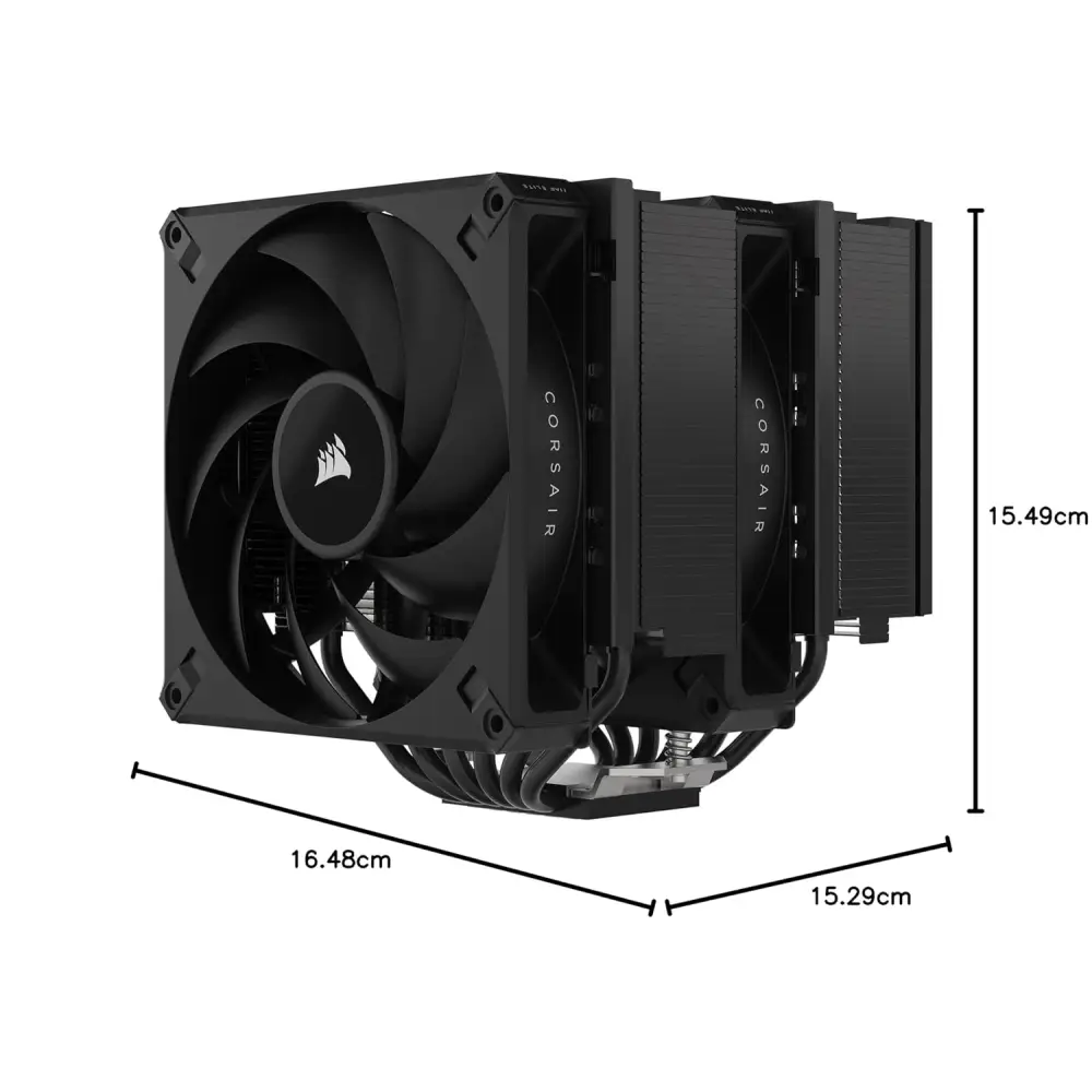 CORSAIR A115 High-Performance Tower CPU Cooler — Cools up to 270W TDP - Slide-and-Lock Fan Mount - Two Corsair AF140