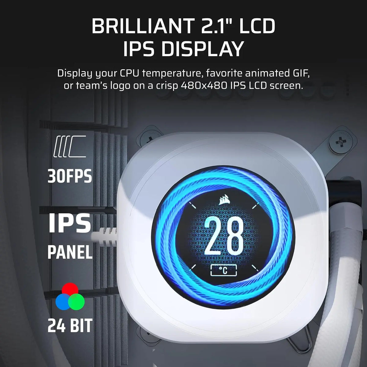 CORSAIR iCUE H100i RGB ELITE Liquid CPU Cooler - Dynamic AF high Airflow Fans Zero RPM mode White Easy Tooless USB-C