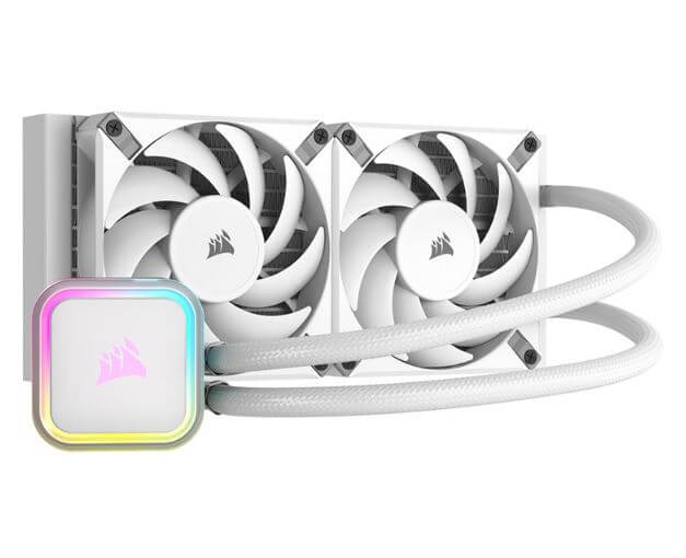 CORSAIR iCUE H100i RGB ELITE Liquid CPU Cooler - Dynamic RGB, AF Elite high Airflow Fans, Zero RPM mode, White Easy Tooless USB-C InstallationFA