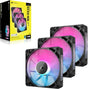 CORSAIR iCUE Link RX120 RGB 120mm PWM Fans with System Hub - Magnetic Dome Bearing - Triple Pack - Black