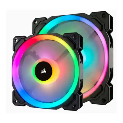 Corsair Light Loop Series LL140 RGB 140mm Dual LED PWM Fan 2 Pack with Lighting Node PRO