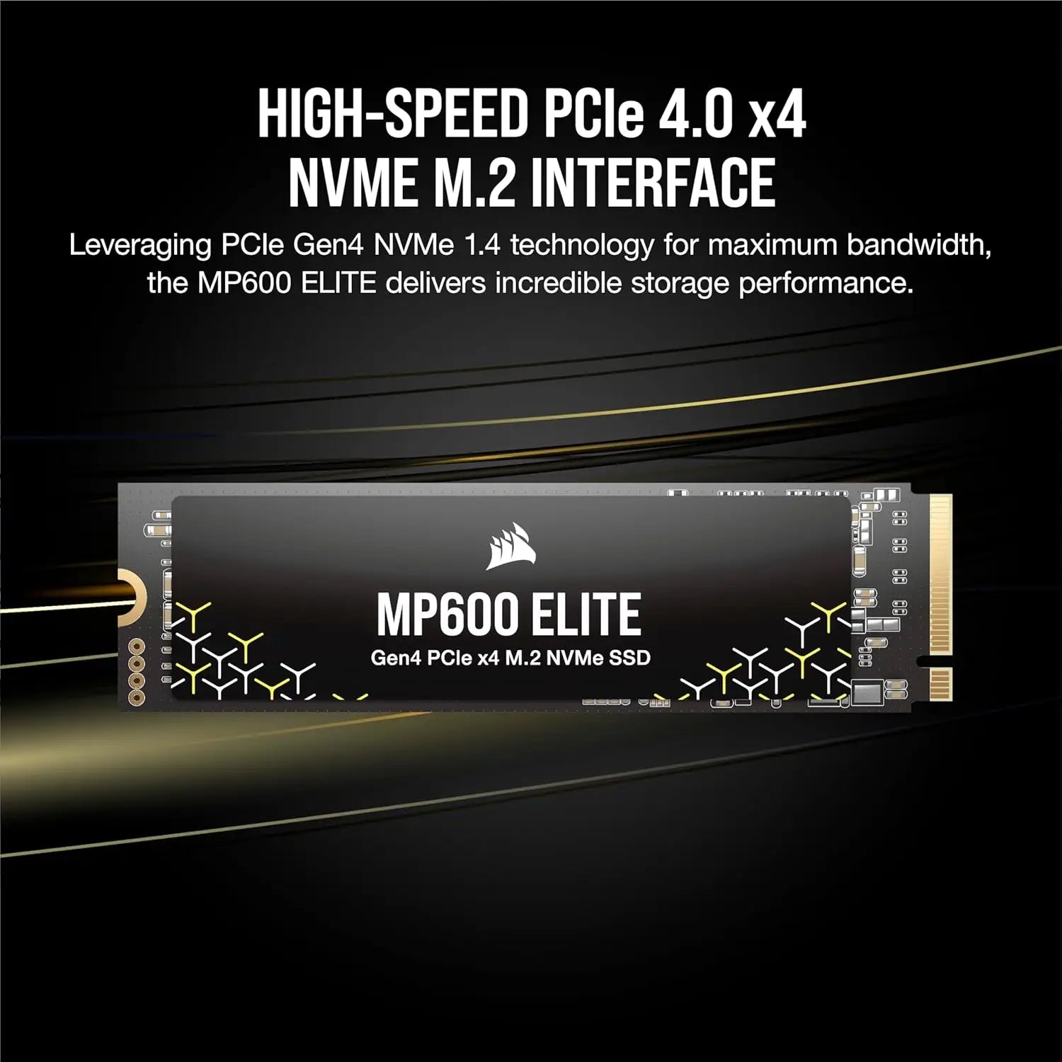 CORSAIR MP600 Elite 4TB M.2 PCIe Gen4 x4 NVMe SSD – 2280 Up to 7,000MB/sec Sequential Read High-Density 3D TLC NAND