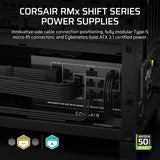 CORSAIR RM1000x Shift (2025) Fully Modular ATX Power Supply – Side Interface Native 12V-2x6 Cable 3.1 & PCIe 5.1