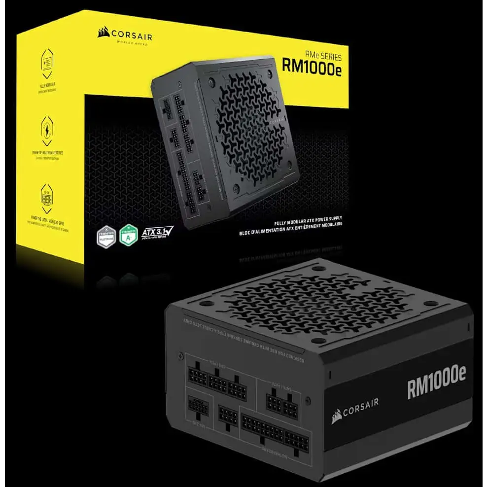 Corsair RMe Series RM1000e Fully Modular Cybenetics Platinum ATX 3.1 Supply