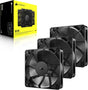 CORSAIR RS120 120mm PWM Fans – Daisy-Chain Connection Low-Noise Magnetic Dome Bearing Triple Pack Black