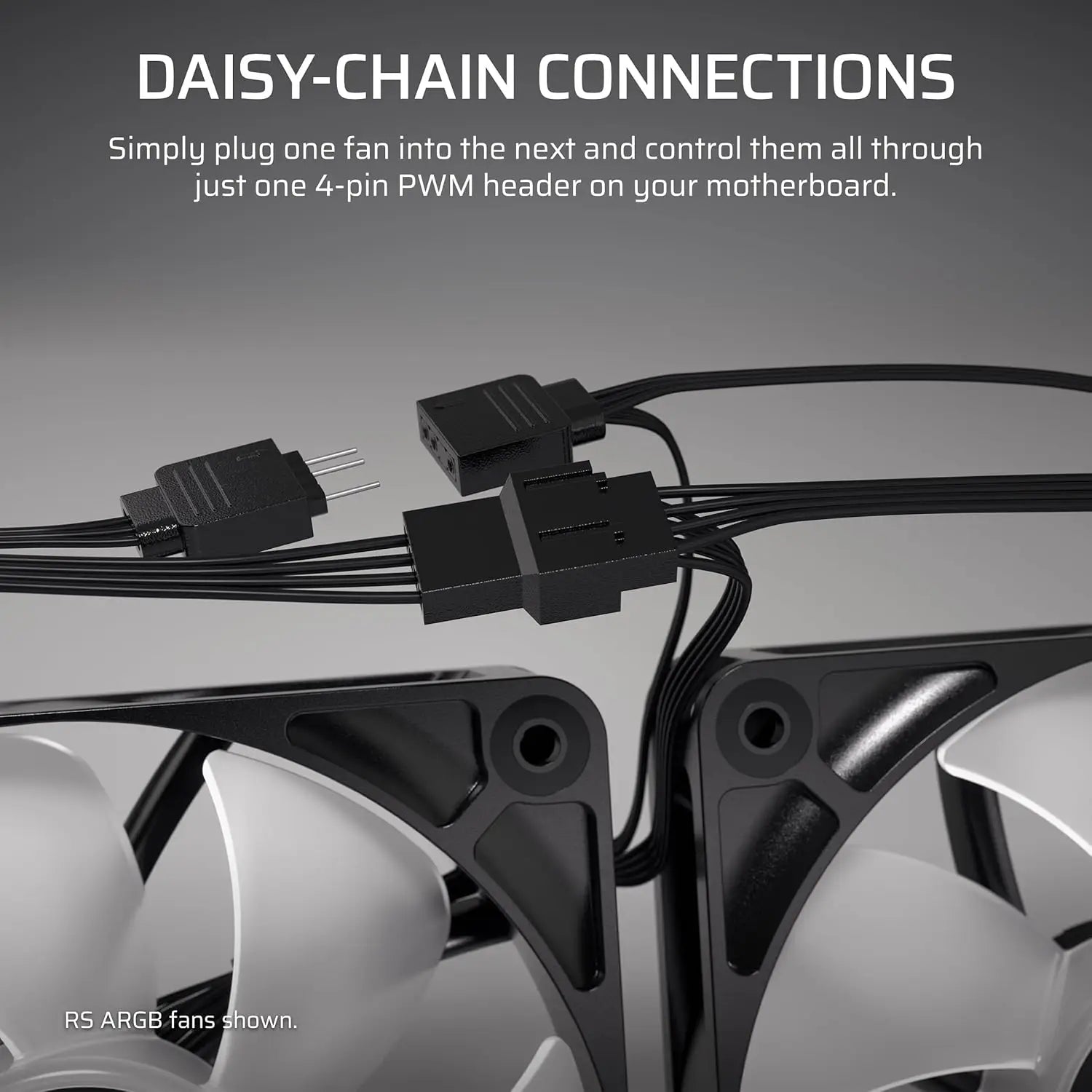 CORSAIR RS120 120mm PWM Fans – Daisy-Chain Connection Low-Noise Magnetic Dome Bearing Triple Pack Black