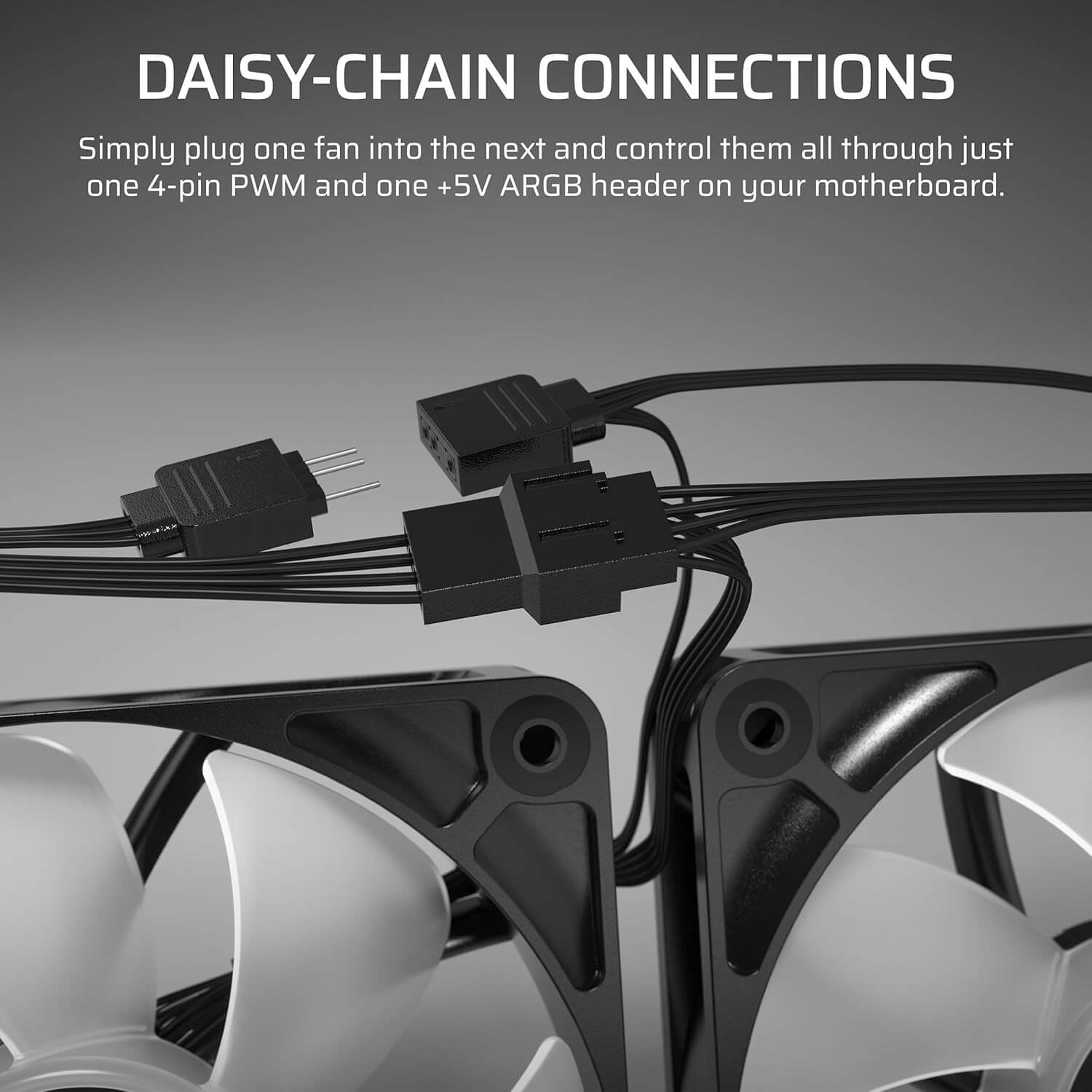Corsair RS120 ARGB 120mm PWM Fans – Daisy-Chain Connection – Low-Noise – Magnetic Dome Bearing – Triple Pack – Black
