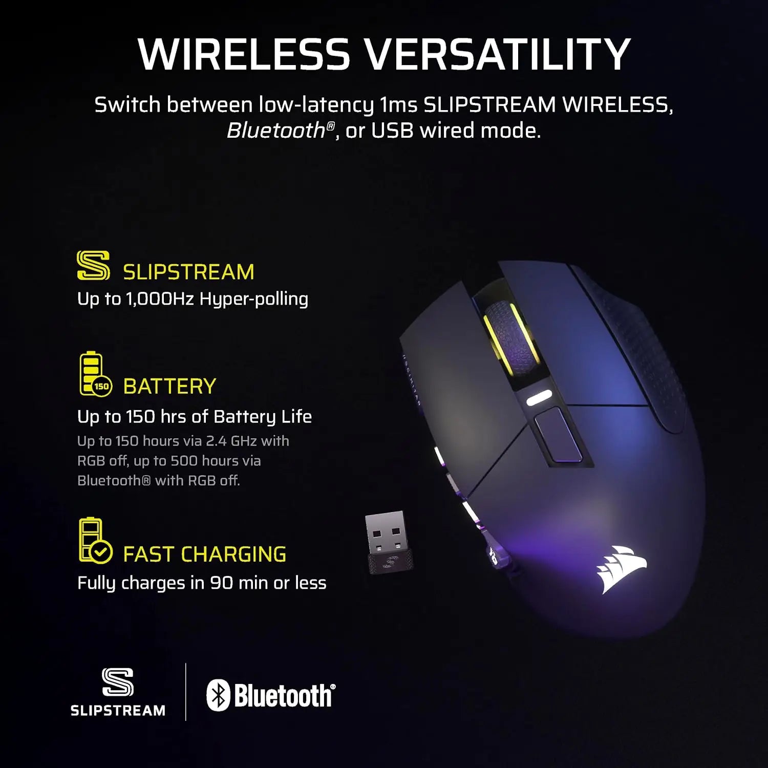 Corsair Scimitar Elite Wireless SE MMO PC Gaming Mouse – 33,000 DPI 16 Programmable Buttons
