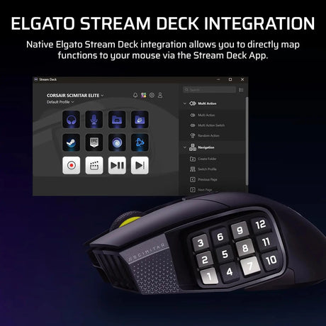 Corsair Scimitar Elite Wireless SE MMO PC Gaming Mouse – 33,000 DPI 16 Programmable Buttons